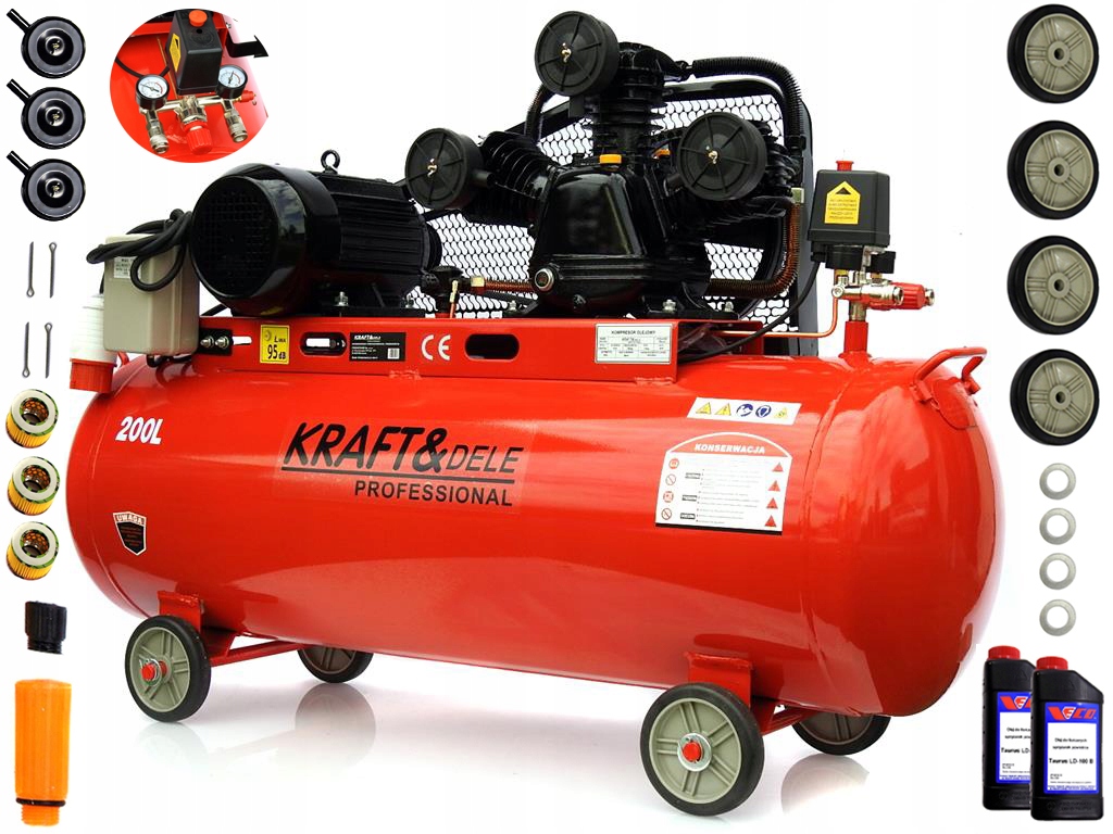Olejový kompresor Kowal Polska kd408 200L 10 Bar 200 l 10 bar